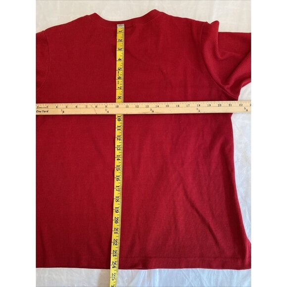 VTG Links Christmas‎ Shirt Women M Red Y2K 90s Cottagecore Holiday Wintercore - Picture 10 of 11